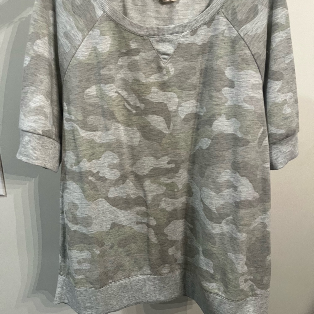 Gray Camo Print Sweatshirt